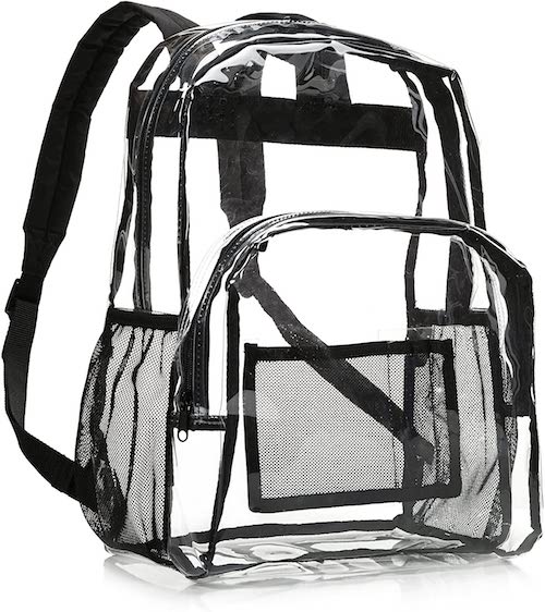 Clear AmazonBasics School Backpack 