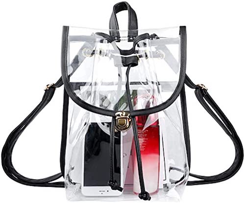 Heavy Duty Clear Backpack Stadium Security Approved Mini Drawstring Bag