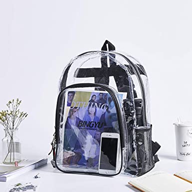 Heavy Duty Clear Backpack,Transparent Backpack for Work,School,Sports