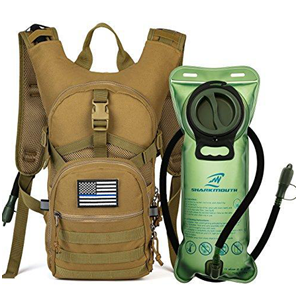 SHARKMOUTH Tactical Molle Hydration Pack for Hiking, Cycling, and Running with Leak-proof Water Bladder