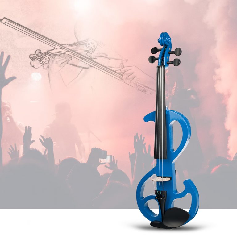 Best NAOMI Electric Violin for Sale 4/4 Full Size Blue Solid Wood