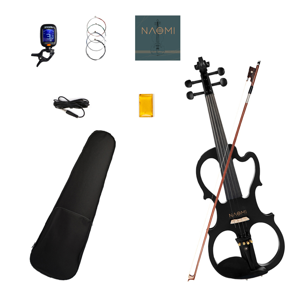 Best NAOMI Electric Violin for Sale Solid Wood Full Size 4/4 Silent