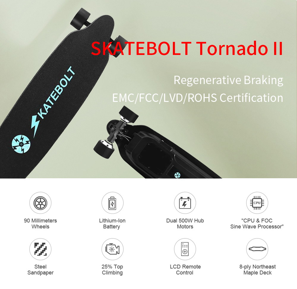 SKATEBOLT Tornado II electric skateboard (1)