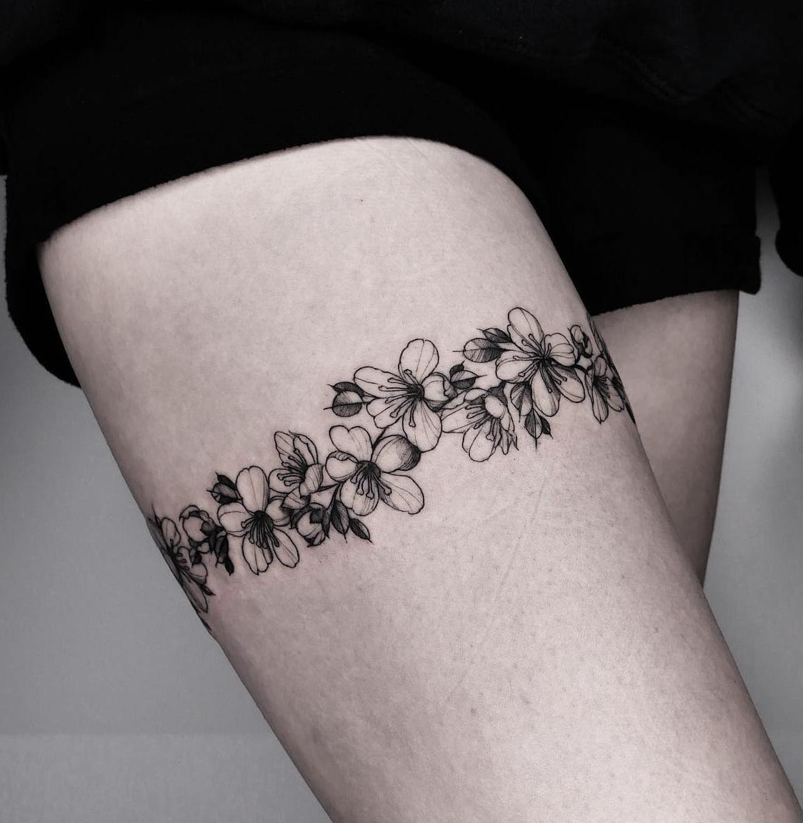 Most Charming Garter Belt Tattoo Ideas What Does Garter Tattoo Mean