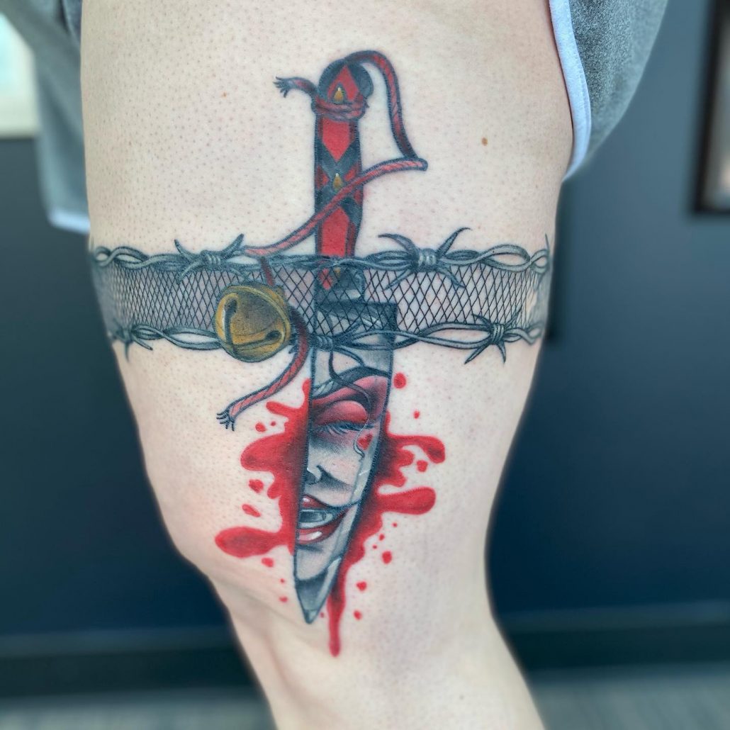  Knife Garter Tattoo