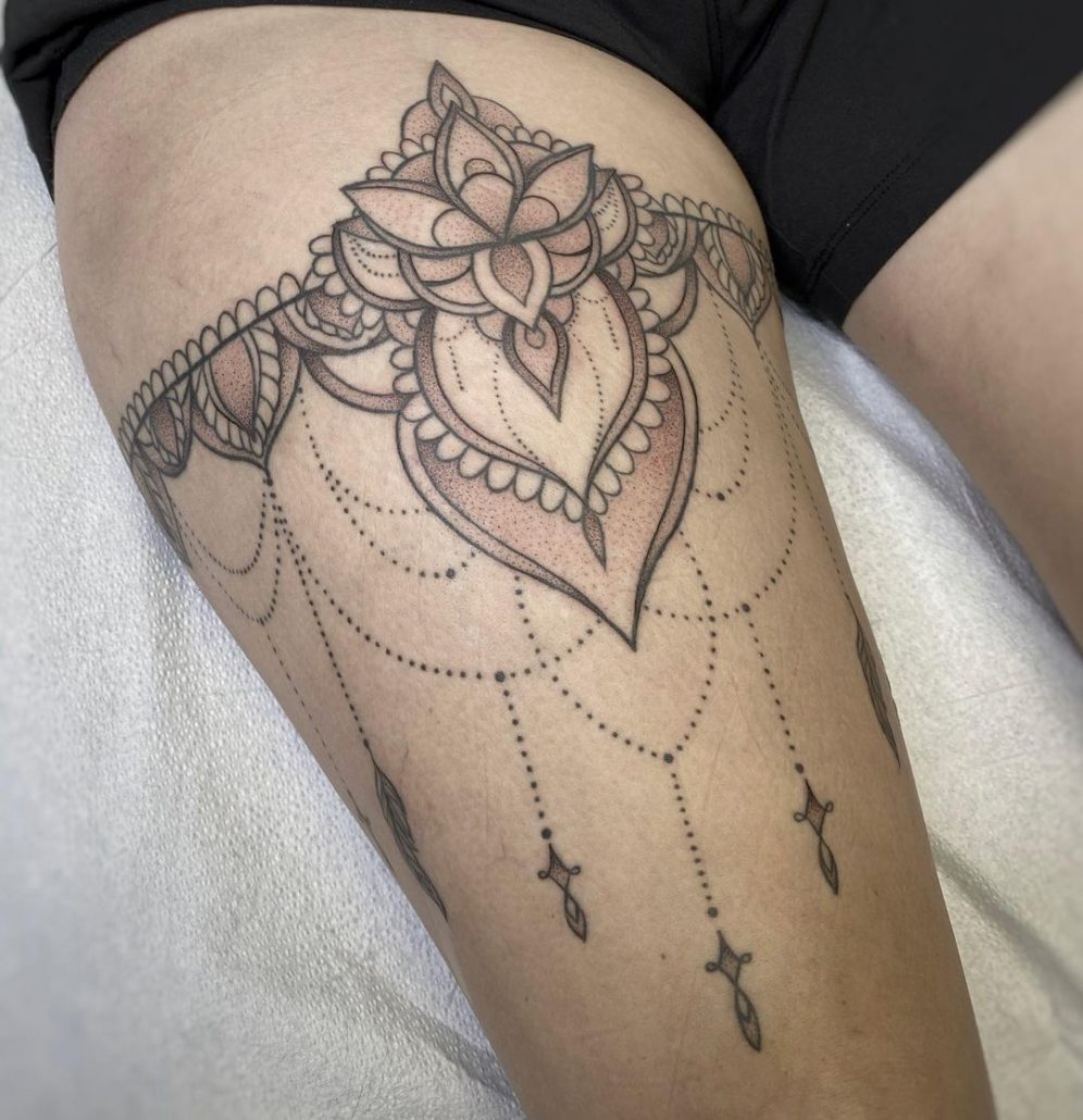 Mandala Garter Tattoo style