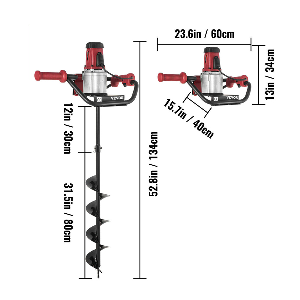 Best VEVOR 1.6 HP Electric Post Hole Auger for Sale 1200W/1500W