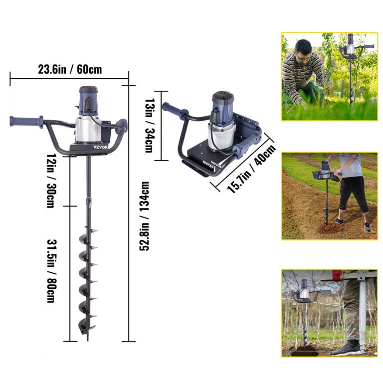 Best VEVOR 1.6 HP Electric Post Hole Auger for Sale 1200W/1500W