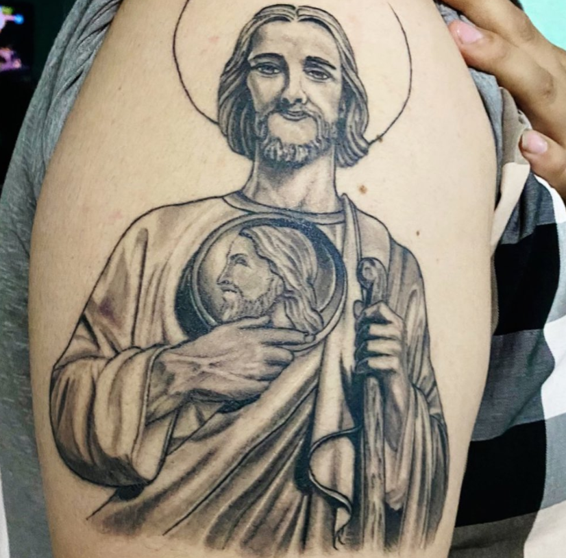 amazing san judas tadeo tattoo design