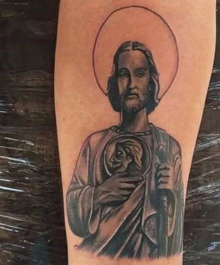 amazing san judas tadeo tattoo design