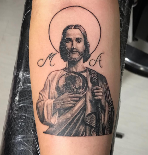 amazing san judas tadeo tattoo design