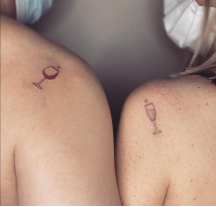 Glass of Wine (Funny Couple Tattoo)