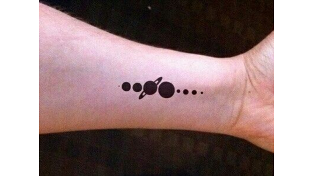 Simple Solar System Themed Tattoos [Minimalist]