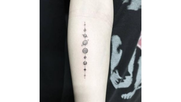 Simple Solar System Tattoos [Minimalist]