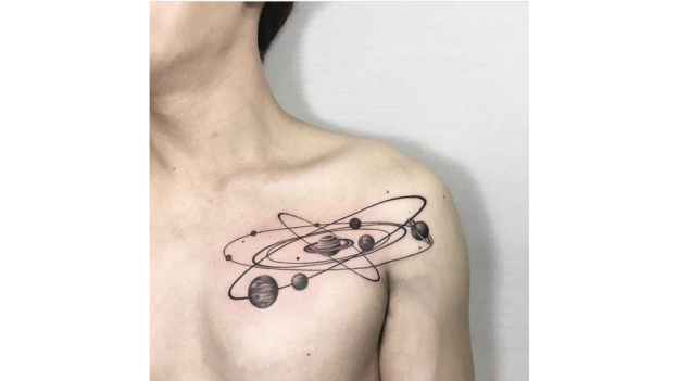 Solar System Tattoos on Chest