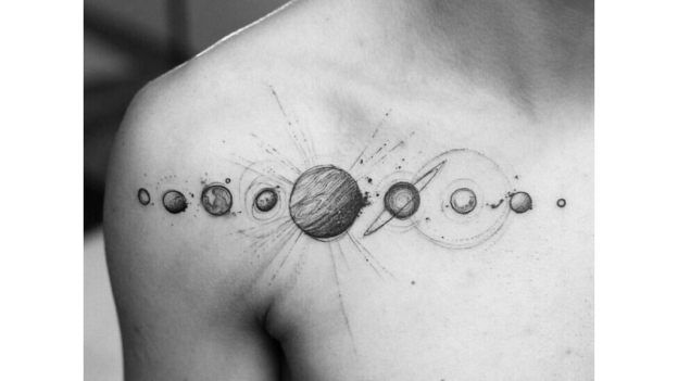 Solar System Tattoos on Chest