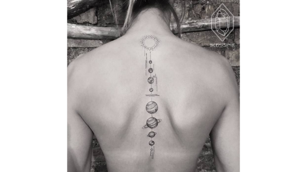 Back Solar System Themed Tattoos Ideas