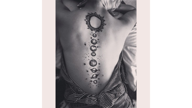 Back Solar System Themed Tattoos Ideas