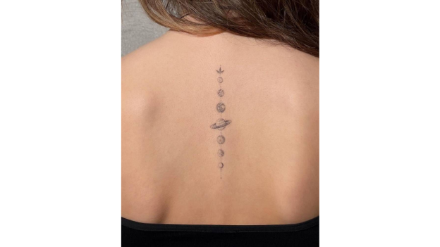 Back Solar System Themed Tattoos Ideas