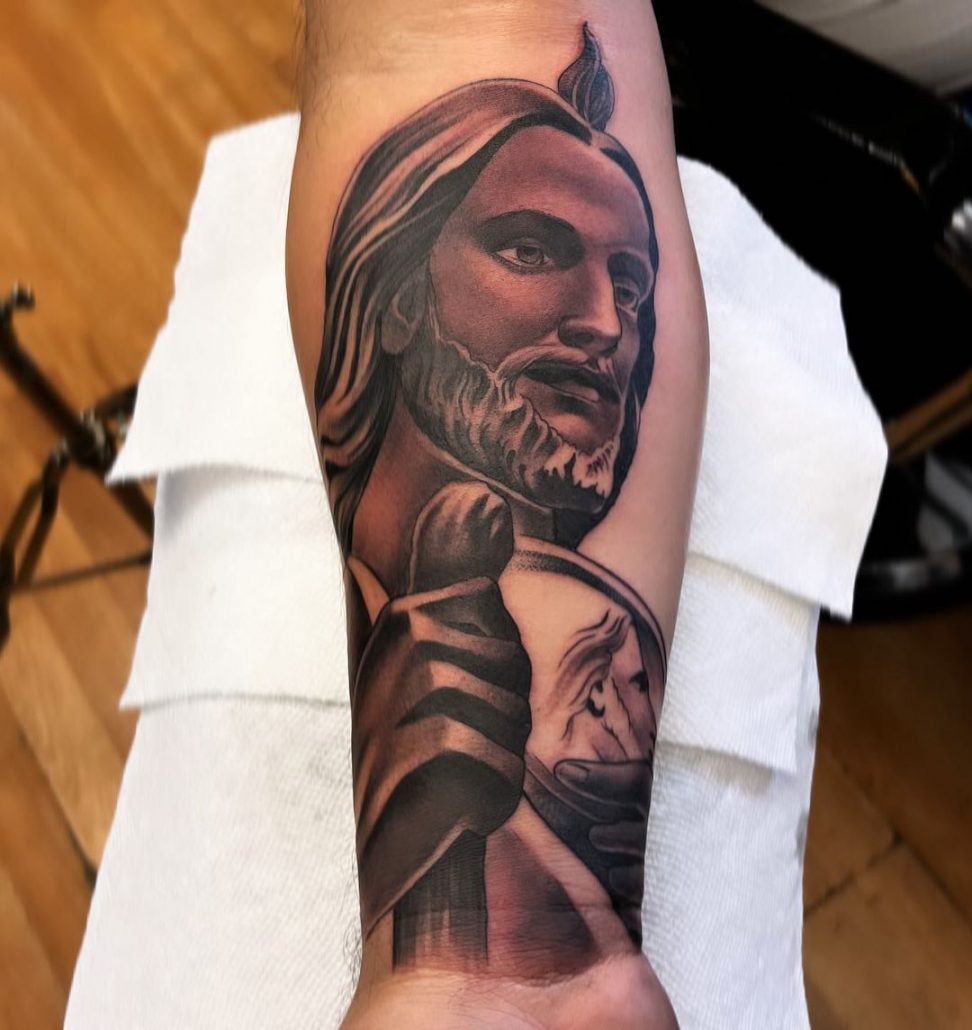 amazing san judas tattoo design