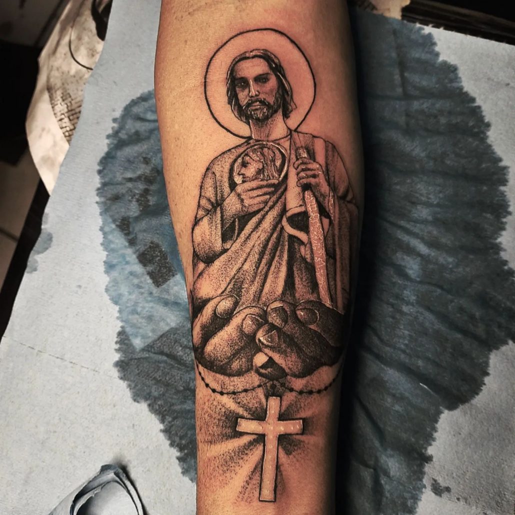 amazing san judas tadeo tattoo design