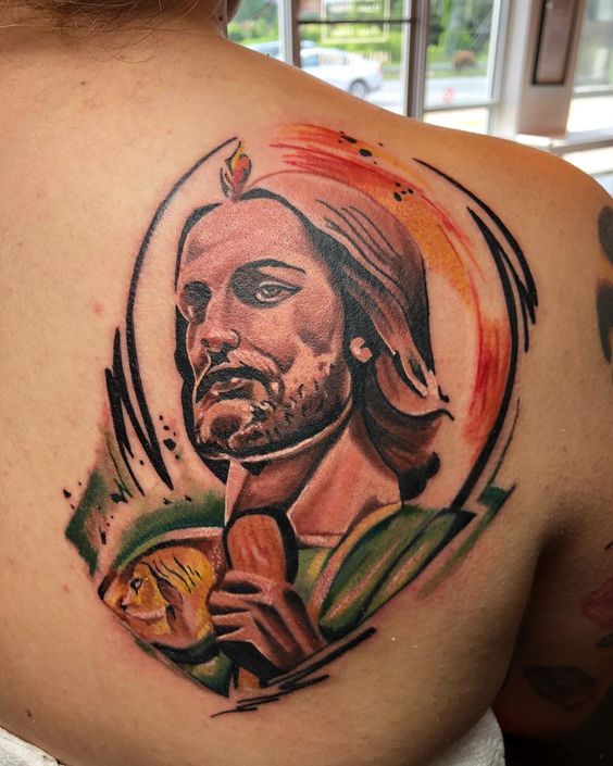 amazing san judas tadeo tattoo design