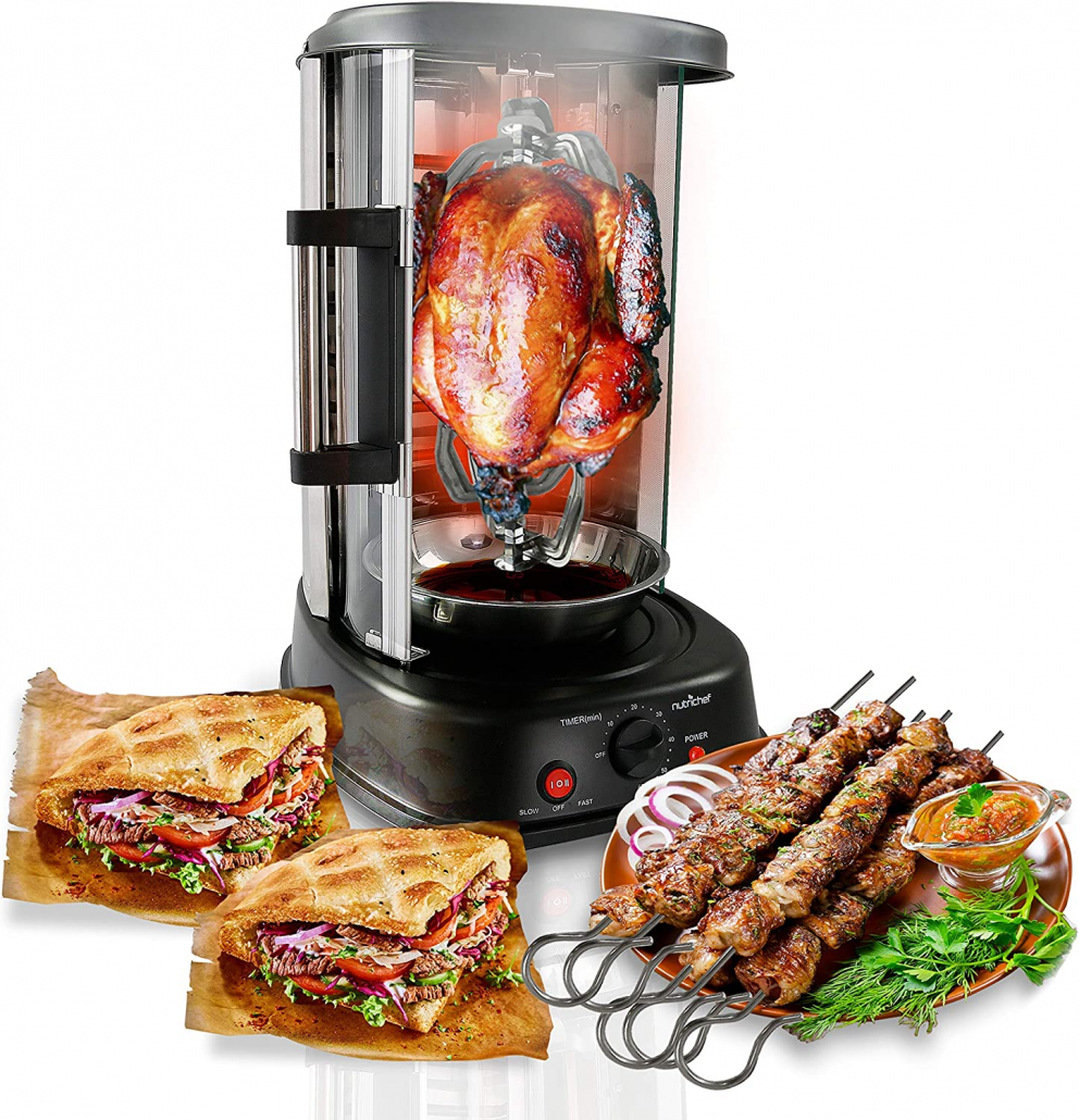 NutriChef Countertop Vertical Rotating Shawarma Grill Machine