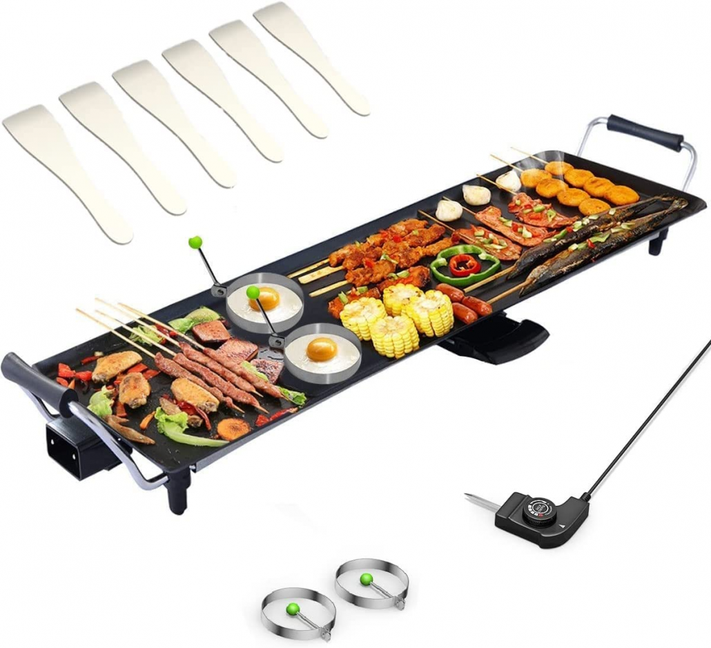 SIMOE 35" Electric Teppanyaki Grill for Smokeless BBQ Indoor and Outdoor