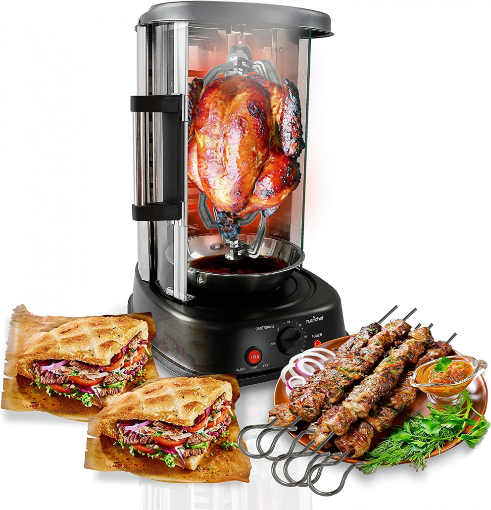 NutriChef Countertop Vertical Rotating Gyro Machine Oven 