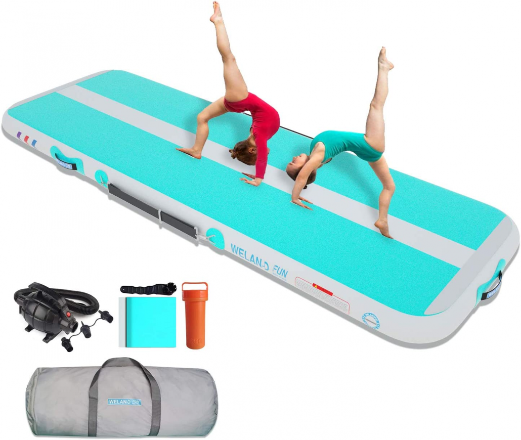 WelandFun Inflatable Air Track Mat for Home/Gym/Yoga