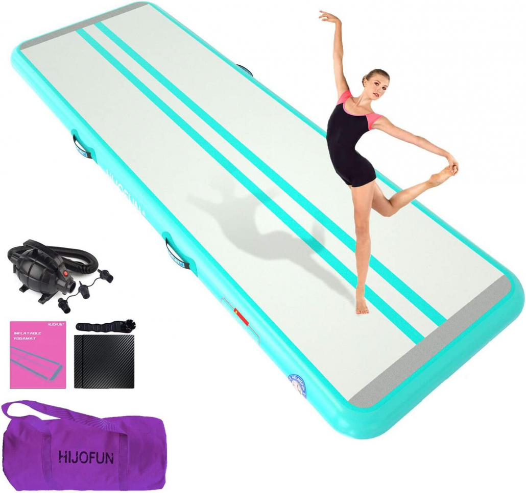 HIJOFUN Premium Inflatable Air Track for Gymnastics Tumble Mat
