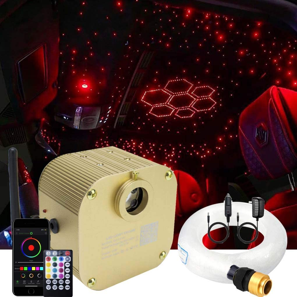 AZIMOM Bluetooth Fiber Optic Starlight Car Roof Kit for Interior Decoration