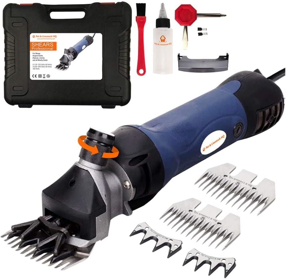 Pet & Livestock HQ Electric Sheep Shears and Clippers 380W (Grooming Kit for Animal Hair)