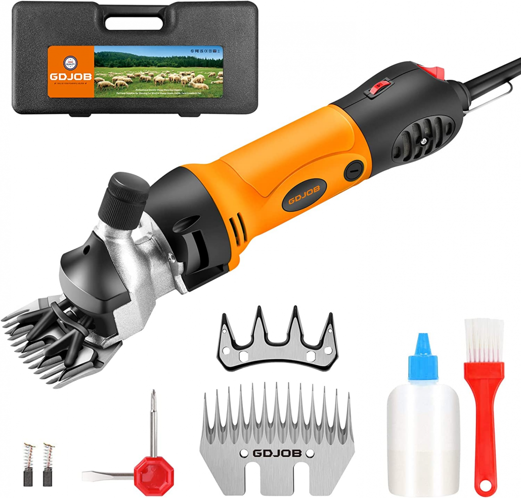 GDJOB 500W Professional Electric Sheep Shears for Heavy-duty Fur Wool Grooming