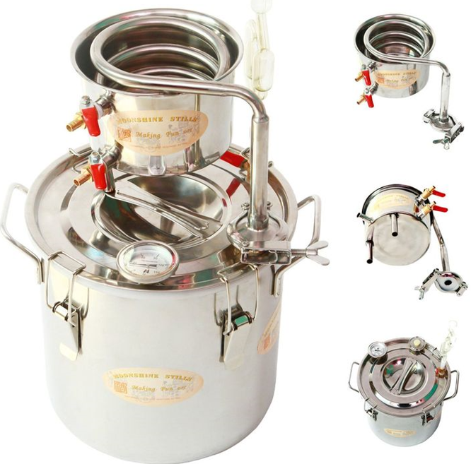 YUEWO 2 Pots Stainless Steel Moonshine Still, Home Brew Kit 