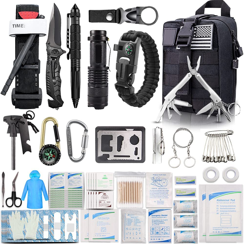 EMDMAK Tactical First Aid Kit Survival Kit with Molle Medical Pouch