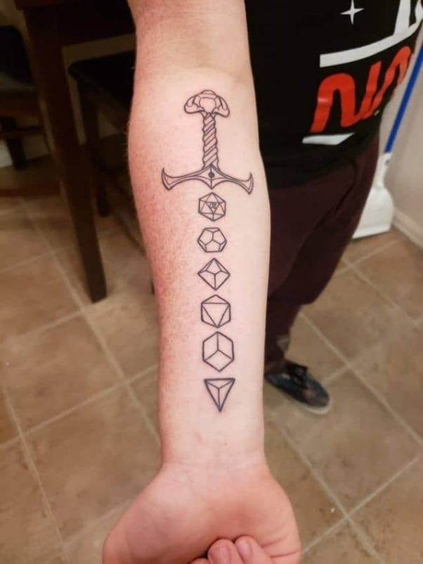 Dice Sword Tattoo 