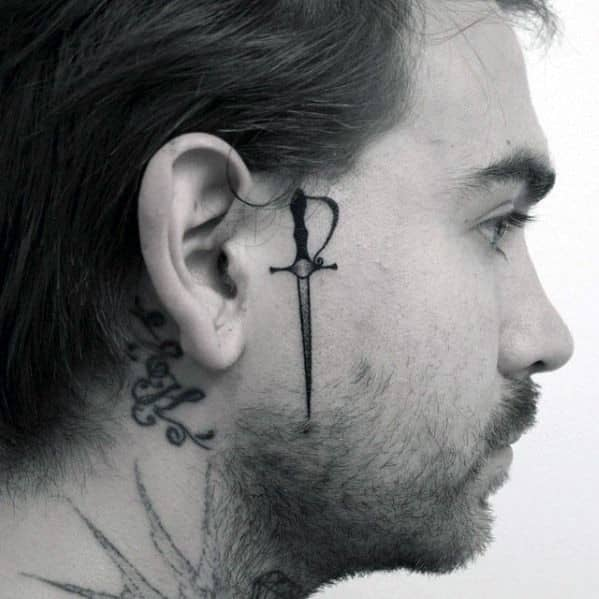 Sword Face Tattoo