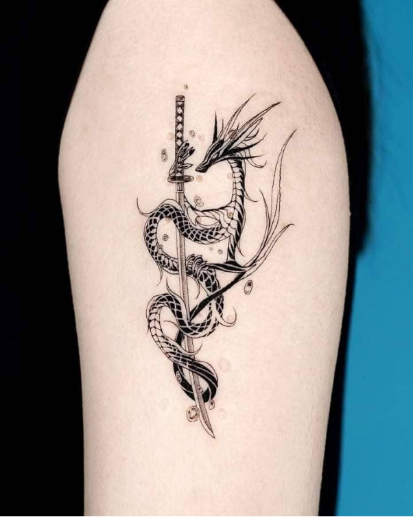 Dragon Sword Tattoos