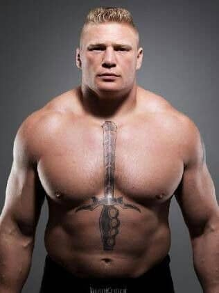 Brock Lesnar Sword Tattoo