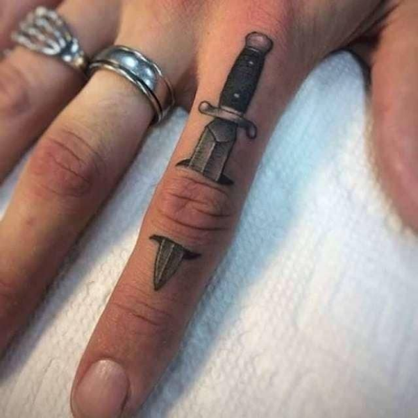Sword Finger Tattoo