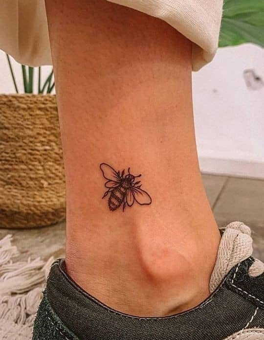 Simple Bee Tattoo 