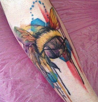 Water Color Bee Tattoo